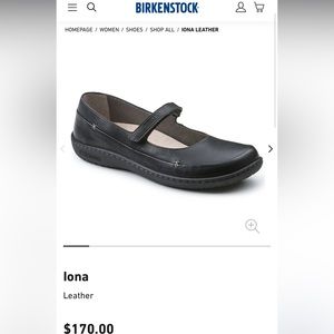 Iona black natural leather Birkenstock